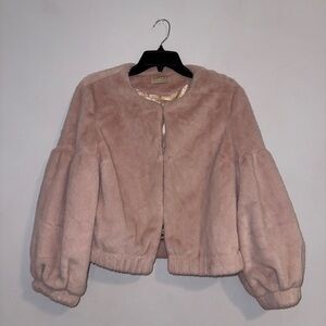 Jayley Elegant Faux Fur Pink Jacket